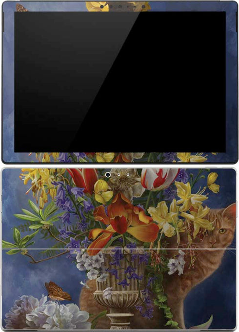 Tabby Cat with Flowers by Nene Thomas Surface Pro (2017) Skin